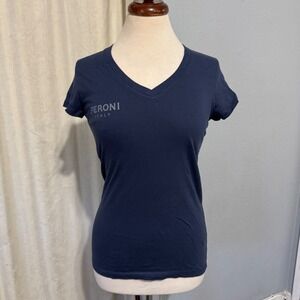 Bella+Canvas Peroni Italy Blue V-Neck Tee T-Shirt Women Short Sleeve Sz S‎
